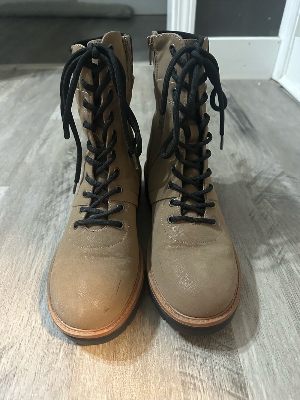 Maurice’s Tan Lace-Up Combat Boots